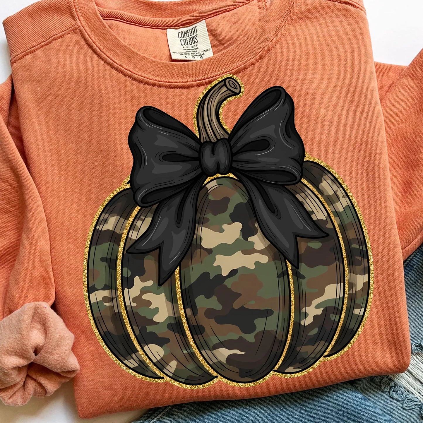 Camo Pumpkin- Full Color DTF Transfer - 2-5 Business Days