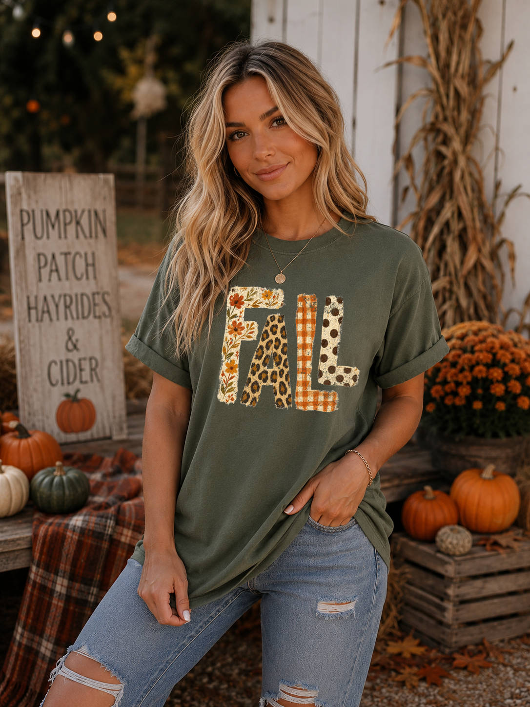 Distressed Fall - Comfort Colors - DTF - T-Shirt