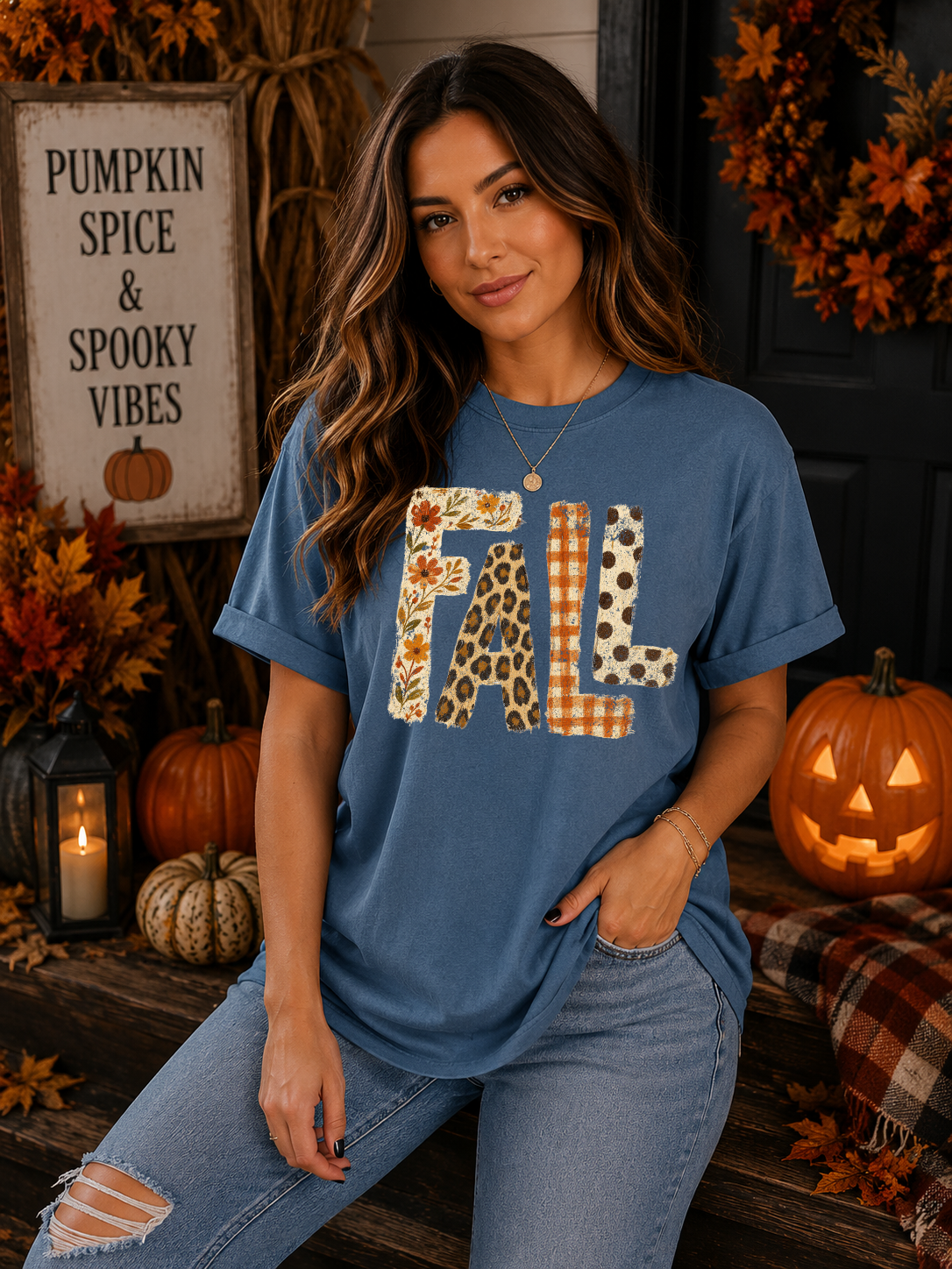 Distressed Fall - Comfort Colors - DTF - T-Shirt