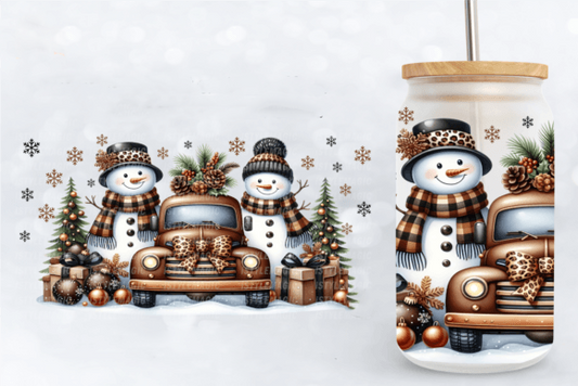 Christmas Snowman Truck- 16 oz UVDTF Wrap - 2-5 Business Days