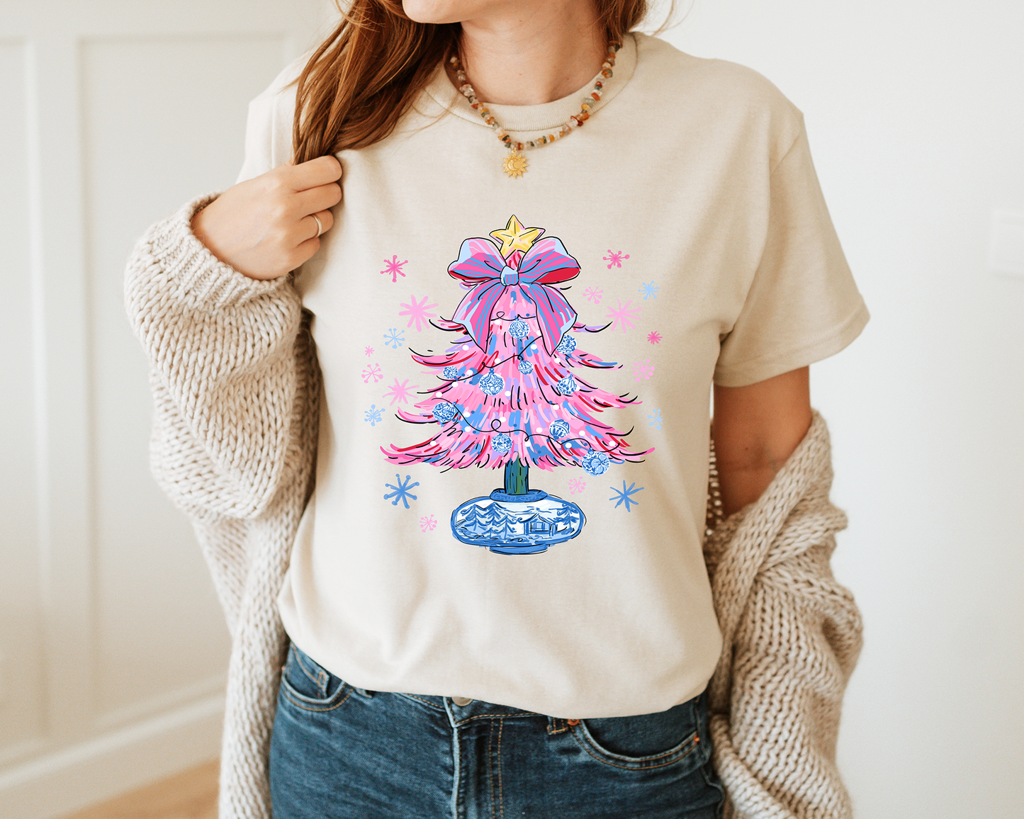 Christmas Tree Holiday Chinoiserie-Full Color-DTF TRANSFER- WHOLESALE