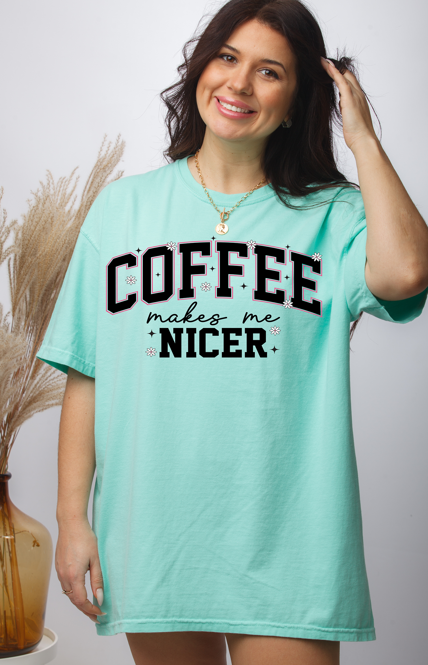 Coffee makes me nicer-Full Color-DTF TRANSFER