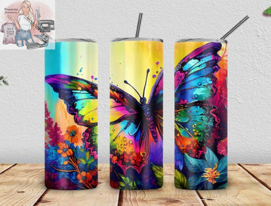 Colorful Butterfly Tumbler Wrap