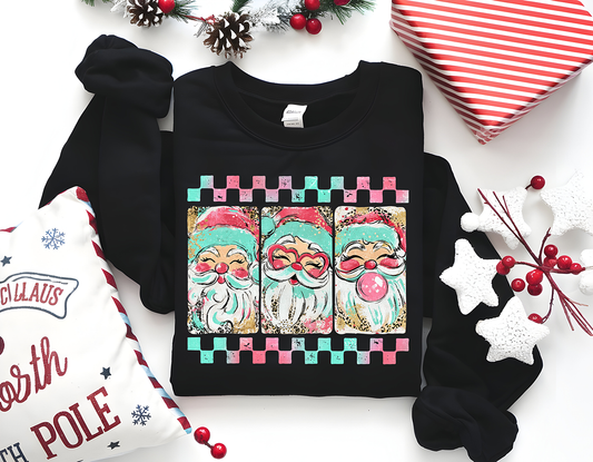 Colorful Leopard Bubble Santa -Full Color DTF Transfer-2-5 Business Days