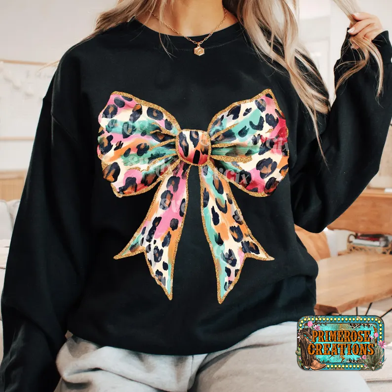 COLORFUL LEOPARD COQUETTE - DTF TRANSFER -