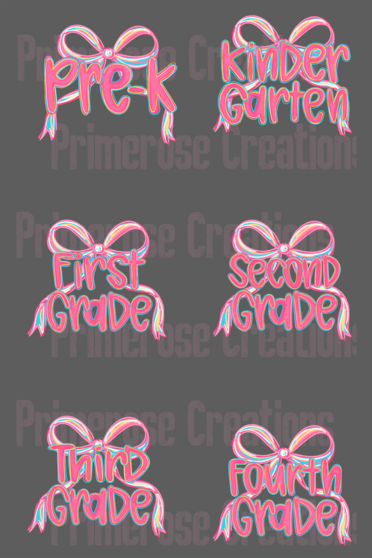Coquette Back to School- Pre Made Gang Sheet 24X36