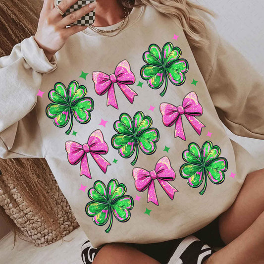 Coquette Shamrock Collage- Full Color DTF Transfer -2-5 Business Days