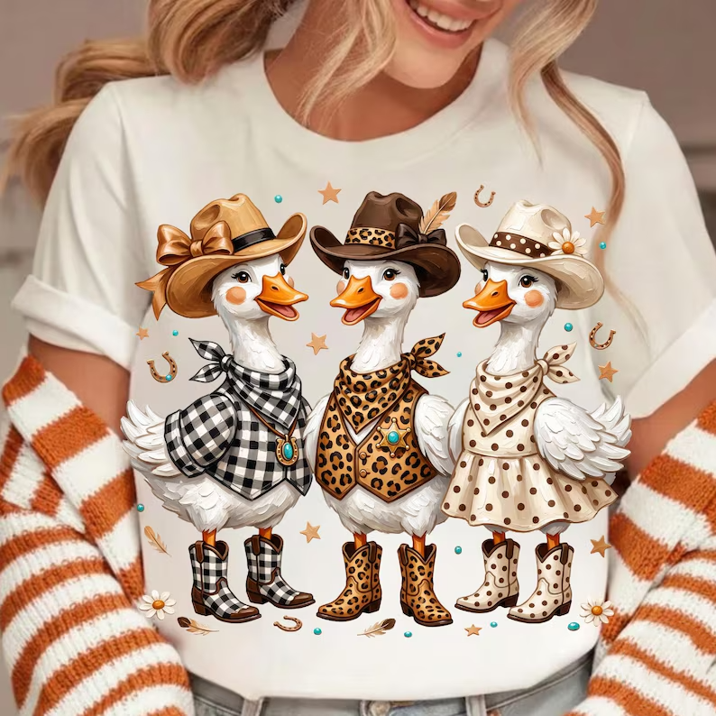 Cowgirl Gooses - Full Color DTF Transfer - Thrifty Thursday