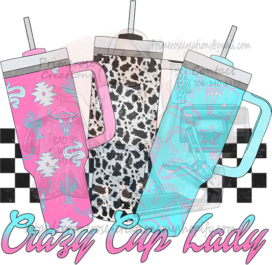 Crazy Cup Lady Chekcered