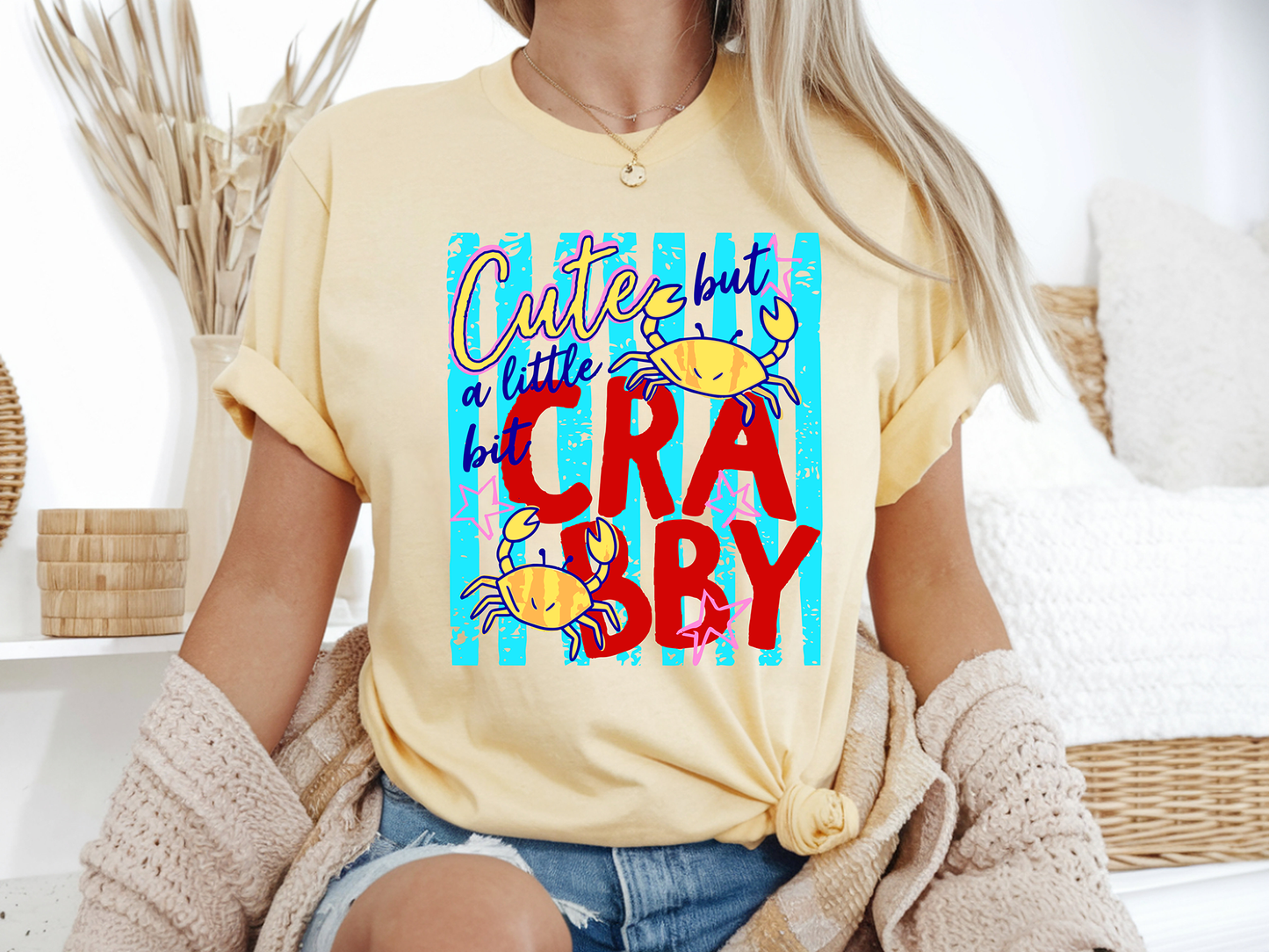 Cute but Crabby - Full Color - DTF Transfer - 2-5 Business Days