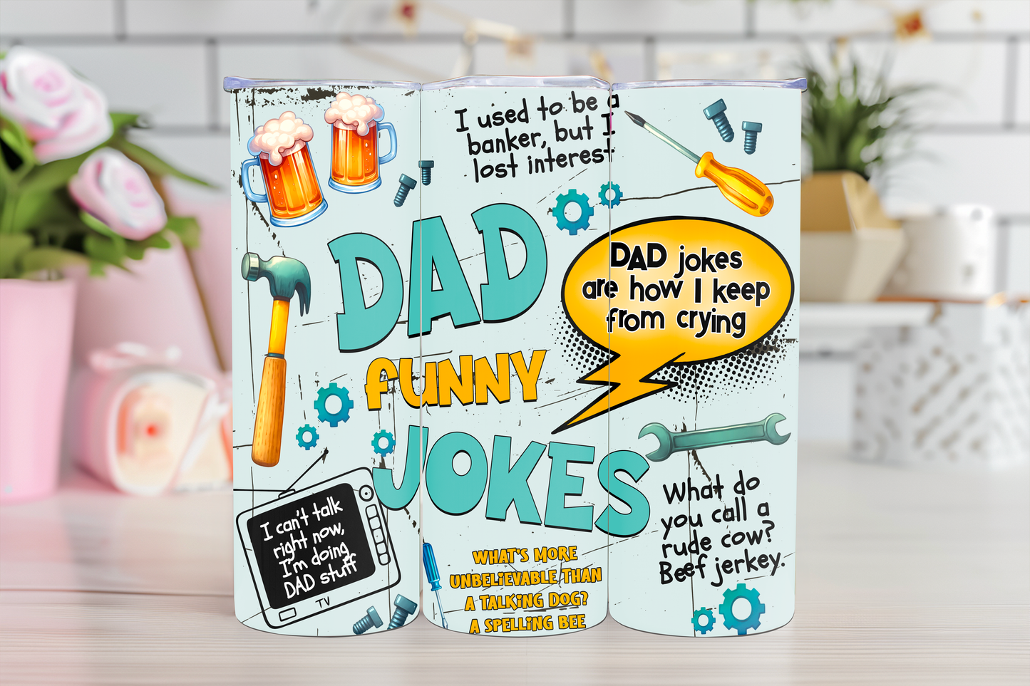 Dad Funny Jokes - 20oz TUMBLER WRAP
