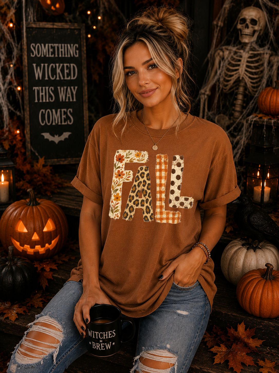 Distressed Fall - Comfort Colors - DTF - T-Shirt