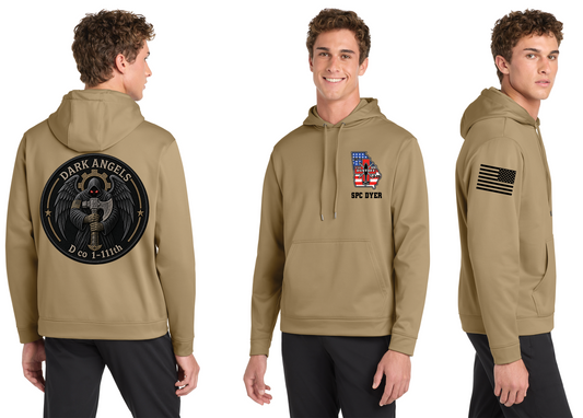 Dri Fit Hoodie - Front, Back, & Shoulder - Rank & Name