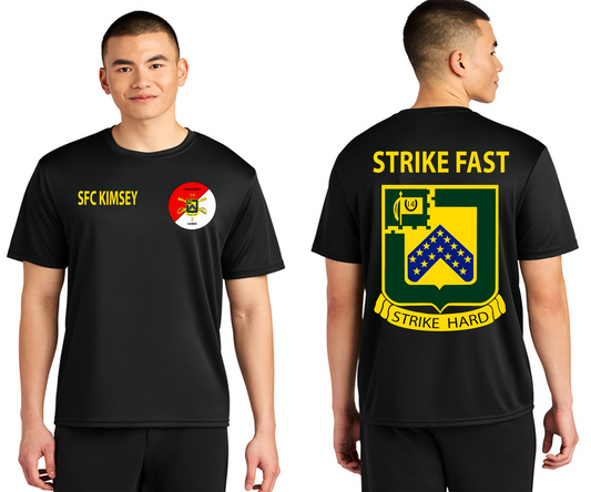 Dri Fit Short Sleeve T-Shirt - Front & Back - Rank & Name -