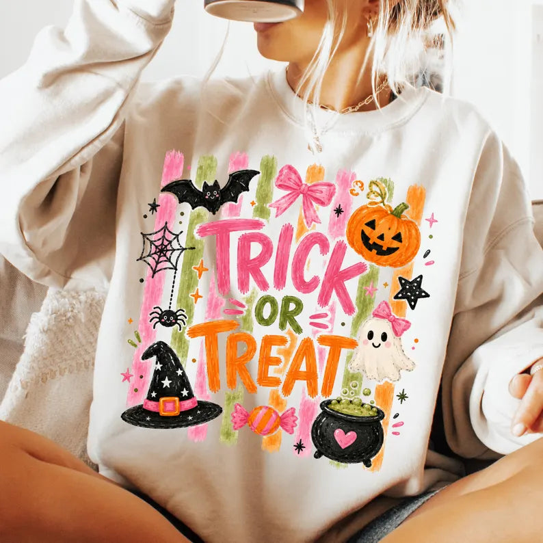 Preppy Trick or Treat - Full Color DTF Transfer - Thrifty Thursday