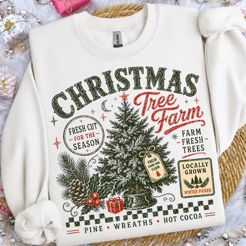 Christmas Tree Farm - Full Color DTF Transfer - Thrifty Thursday