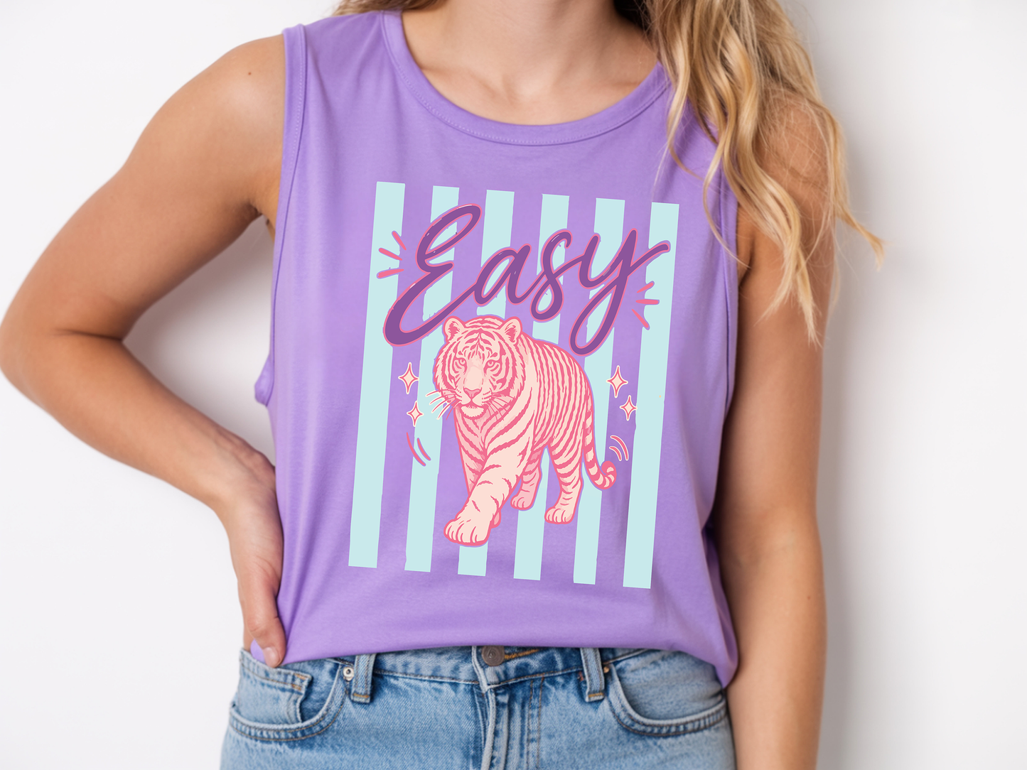 Easy Tiger - Blue - Full Color - DTF Transfer - 2-5 Business Days