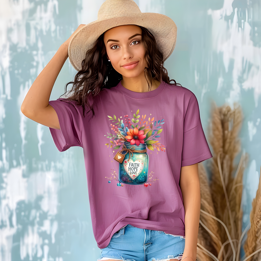 Faith Love Hope - Full Color DTF TRANSFER - 2-5 Business Days