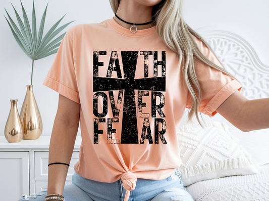 Faith Over Fear - Black - Full Color - DTF Transfer - 2-5 Business Days
