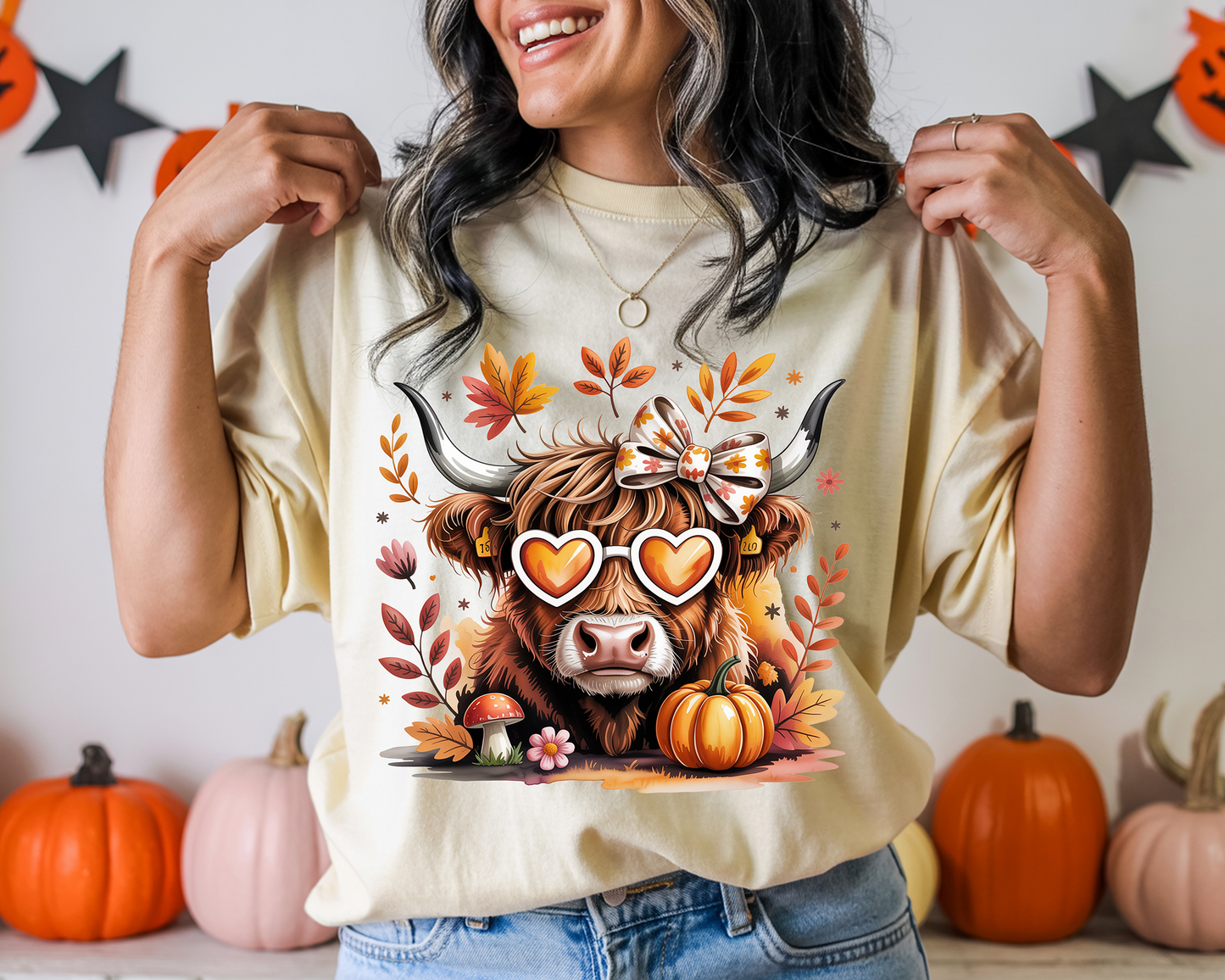 Fall Highland Cow-Full Color-DTF TRANSFER