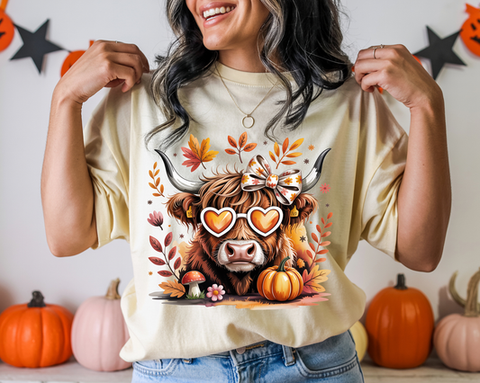 Fall Highland Cow-Full Color-DTF TRANSFER