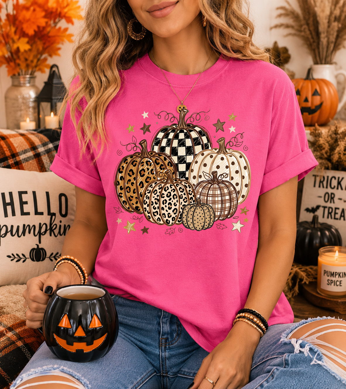 Fall Pumpkins - Full Color DTF Transfer - Grab It Tuesday
