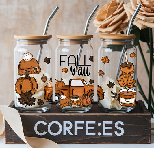 Fall Y_all pumpkin truck- 16 oz UVDTF Wrap - Friday New Releases