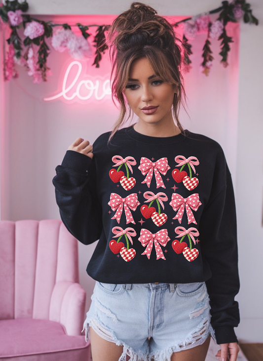 Faux Cherry Coquette Collage-Full Color DTF Transfer - Friday New Releases