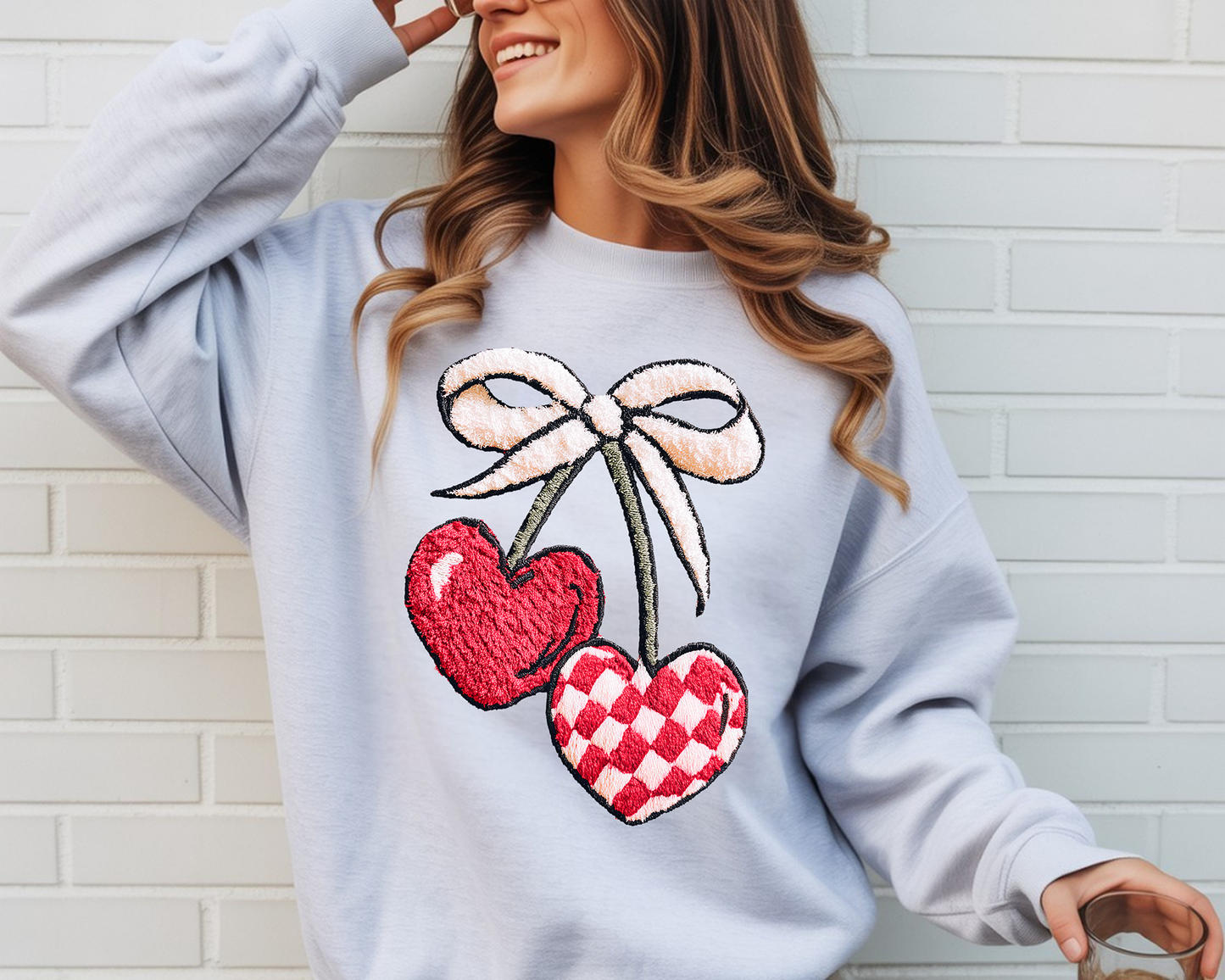 Faux Fuzzy Cherries - Full Color DTF Transfer - Friday New Releases