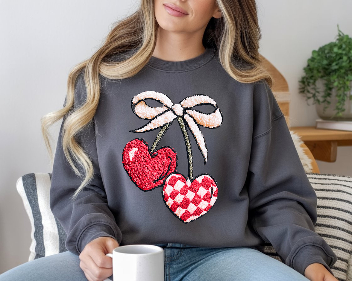 Faux Fuzzy Cherries - Full Color DTF Transfer - Friday New Releases