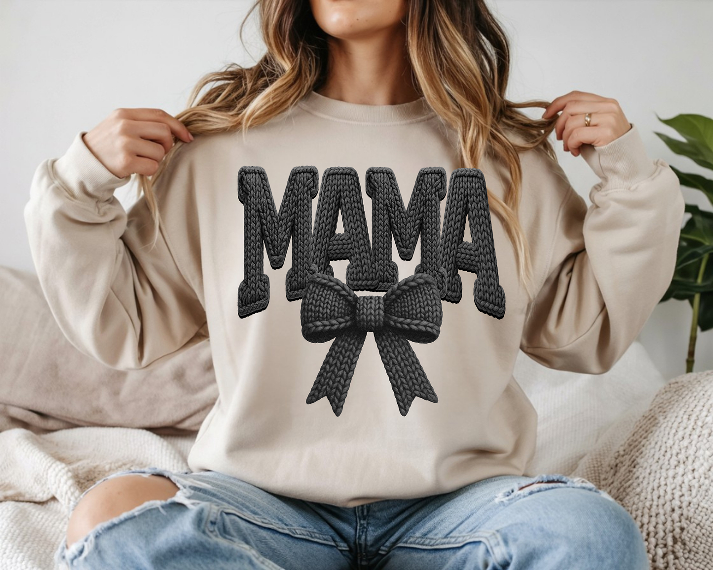 Faux Yarn Mama Coquette-Full Color DTF Transfer -2-5 Business Days