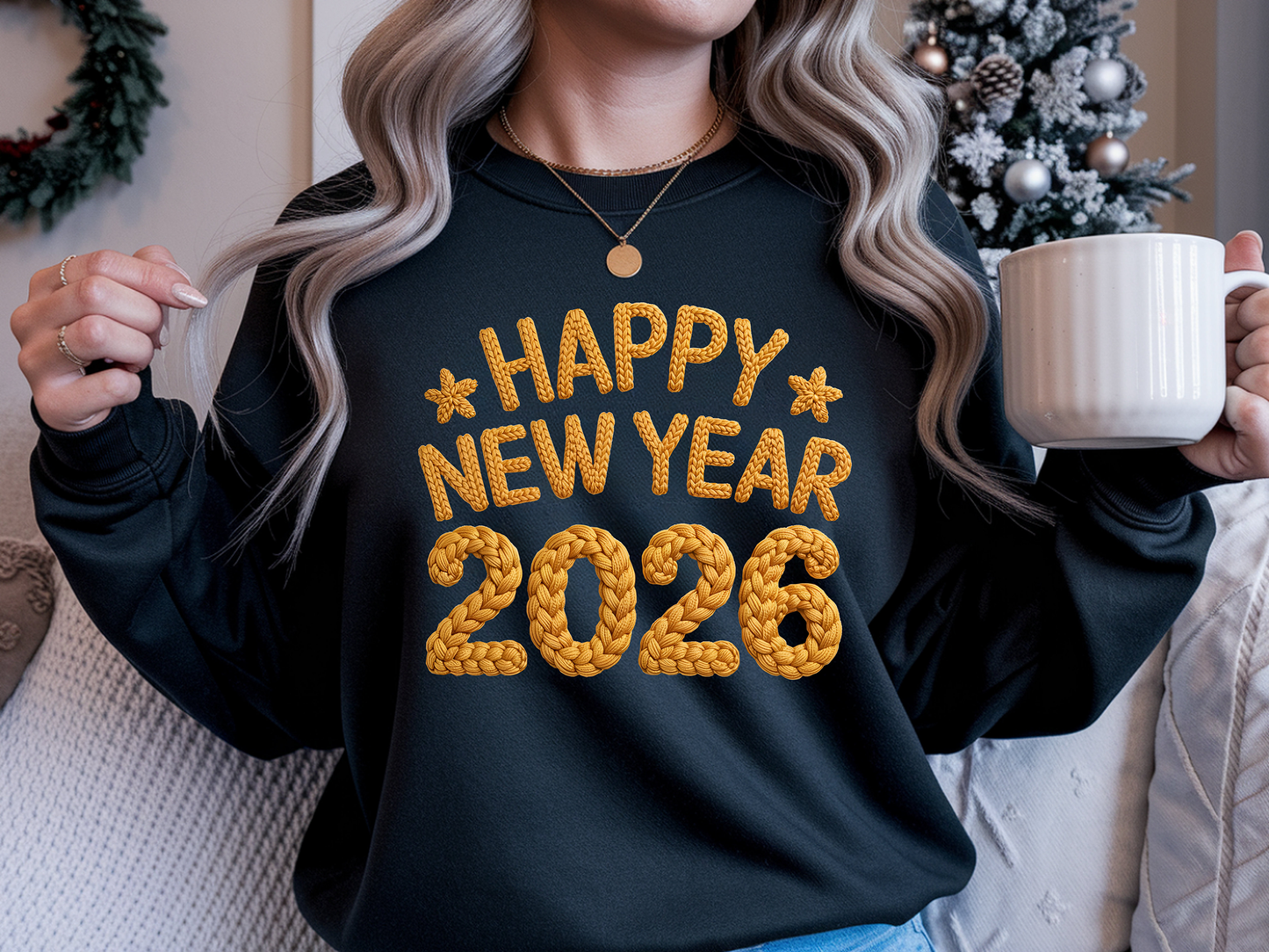 Faux Yarn New Year 2026 - Full Color- DTF TRANSFER-2-5 Business Days