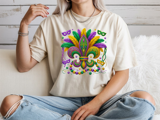 Faux Yarn Mardi Gras-Full Color -DTF Transfer