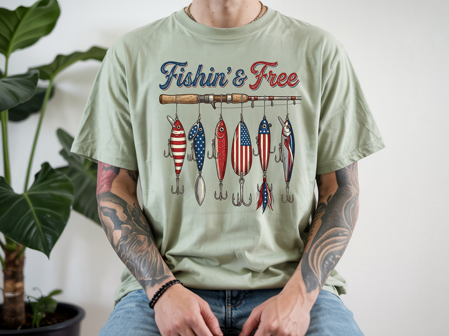 Fishin & Free - Full Color - DTF Transfer - Flash Grab Friday