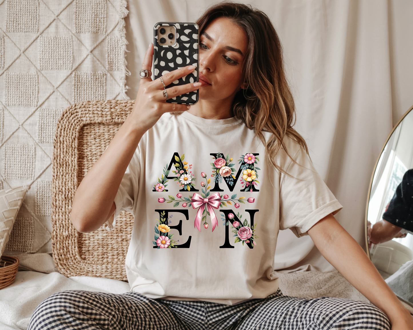 Floral Amen Design-Full Color-DTF Transfer-2-5 Business Days