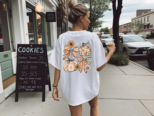Floral Fall Pumpkin Coquette -Full Color-DTF TRANSFER