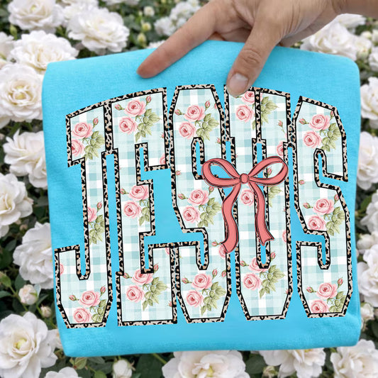 Floral Jesus - Full Color - DTF Transfer - Flash Grab Friday