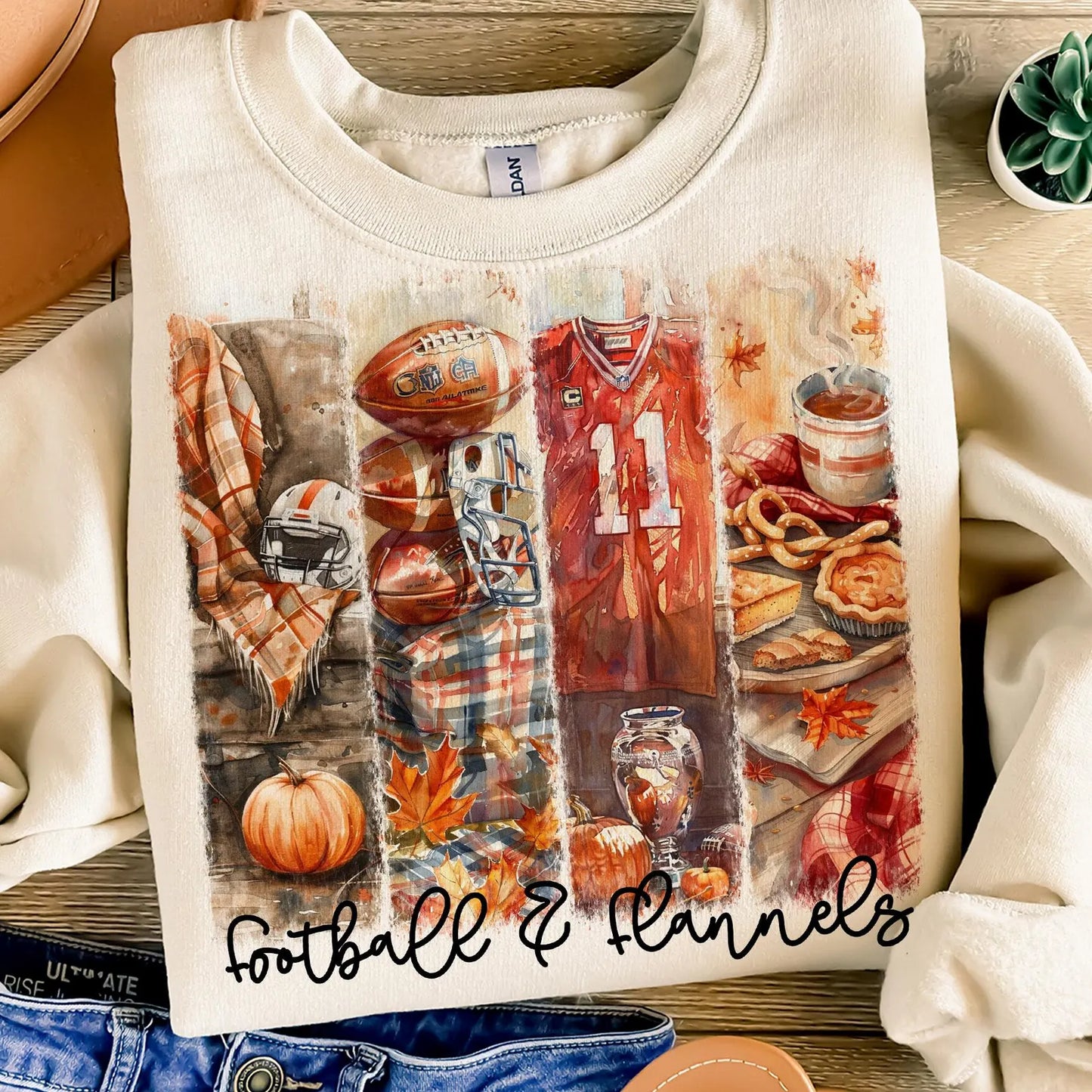 Football & Flannels - Full Color DTF Transfer-2-5 Business Days