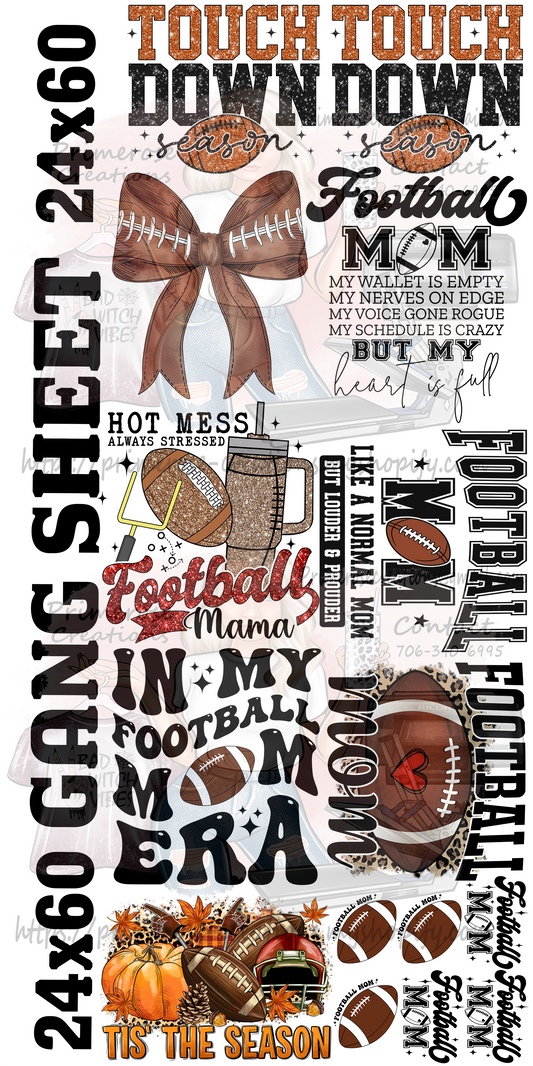 Football Mom Gang Sheet 24x60