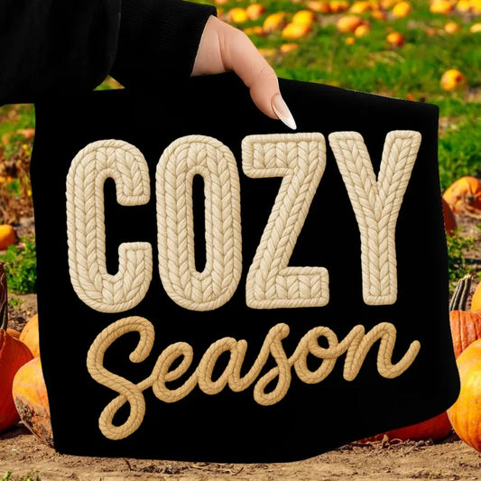 Fuax yarn Cozy Season- Full Color DTF Transfer - RTS#O