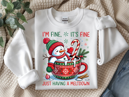 Funny snowman- Full Color- DTF TRANSFER- 2-5 Business Days