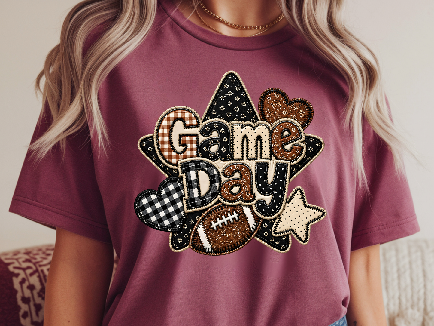 Game Day Patchwork - DTF TRANSFER - WHOLESALE
