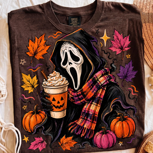 Ghosty Face Fall - Full Color - DTF Transfer - Grab It Tuesday