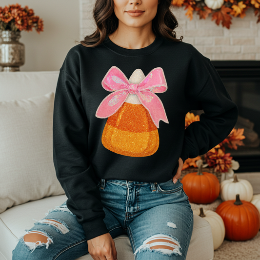 Glitter Preppy Candy Corn - Full Color DTF Transfer -2-5 Business Days