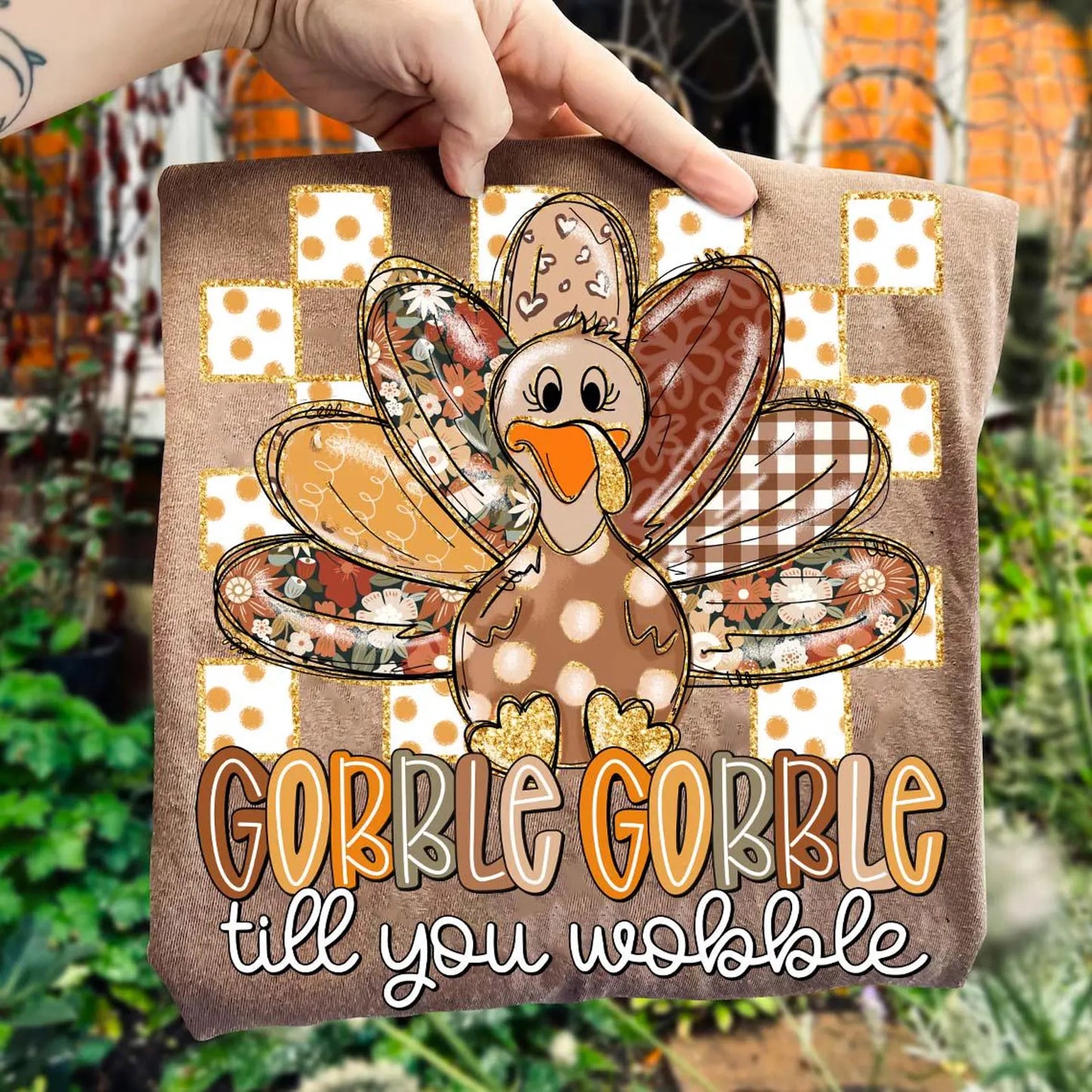 Gobble Gobble Checker - Full Color DTF Transfer - 2-5 Business Days