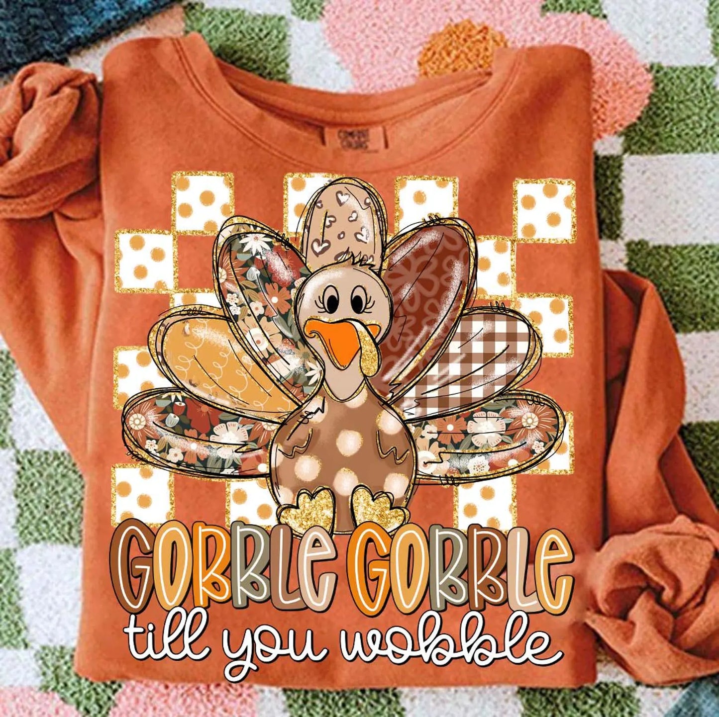 Gobble Gobble Checker - Full Color DTF Transfer - 2-5 Business Days