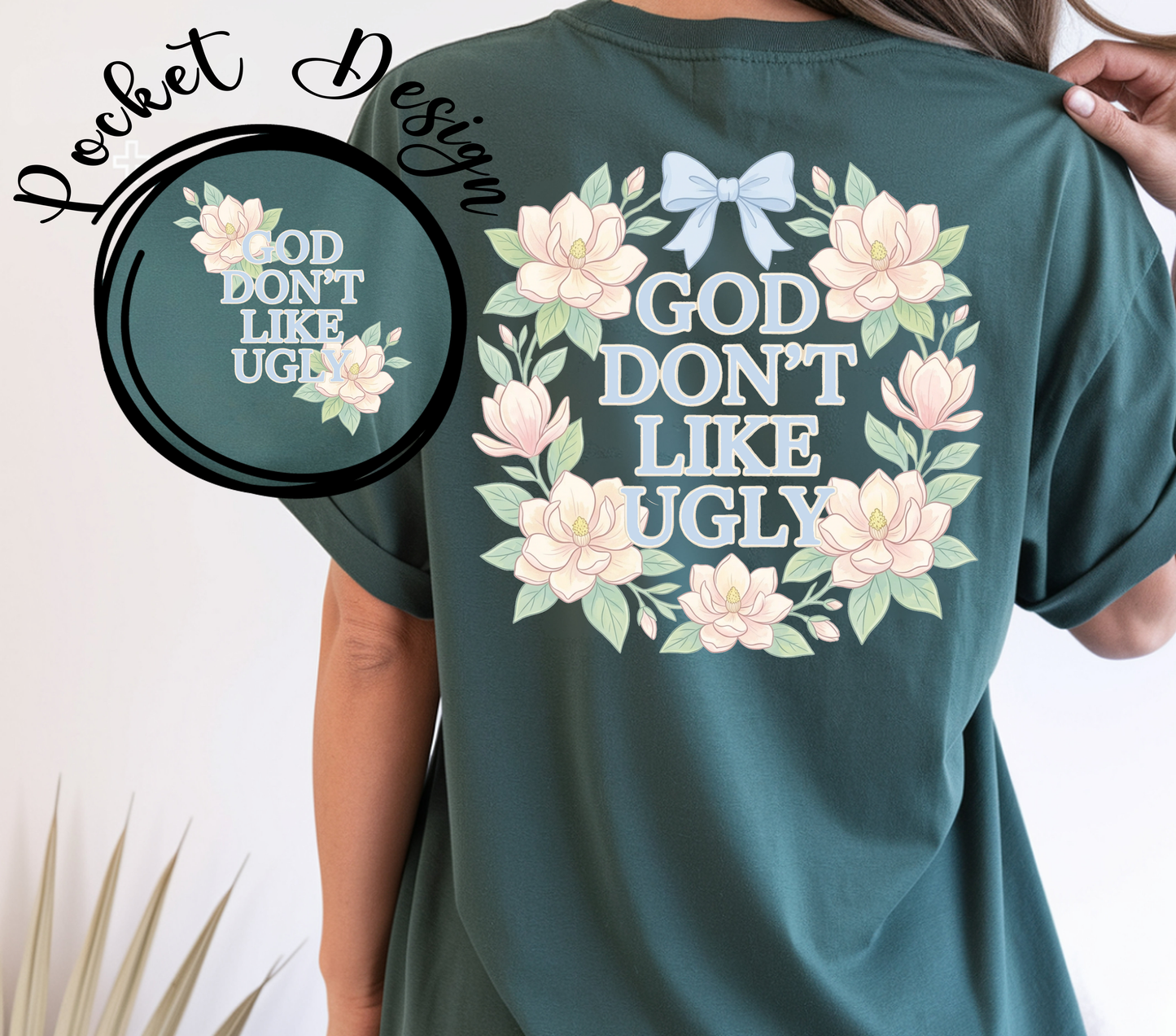 God Don't Like Ugly w/ Pocket - DTF TRANSFER - WHOLESALE