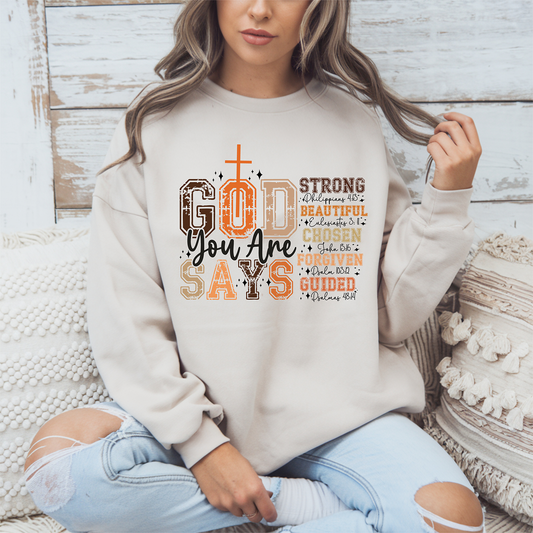 God Says You Are Fall-Full Color-DTF TRANSFER- 2-5 Business Days
