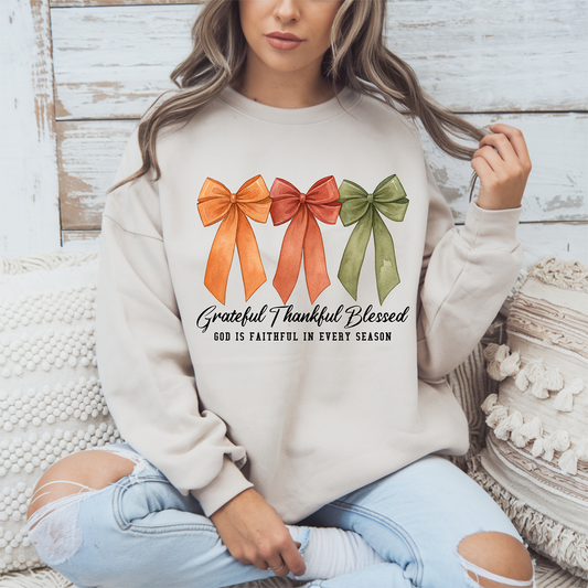Grateful Thankful Blessed - Full Color - DTF TRANSFER - 2-5 Business Days