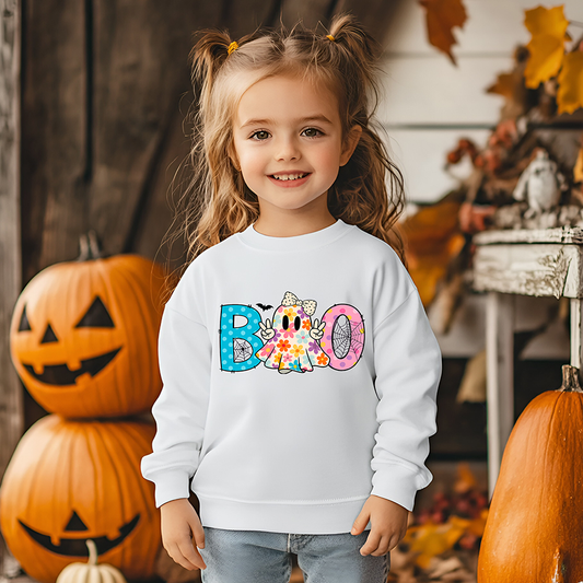 Halloween Boo Ghost- Pink-Youth-DTF Transfer